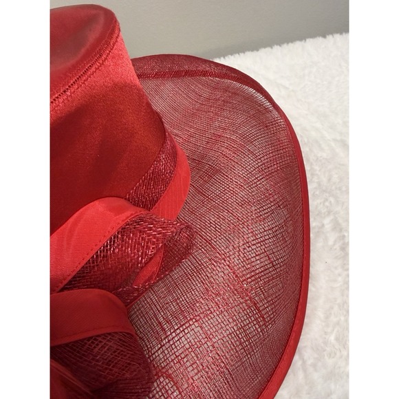 Plaza Suite New York Church Hat Vintage Red Organza‎ Large Bow Kentucky Derby main image 6
